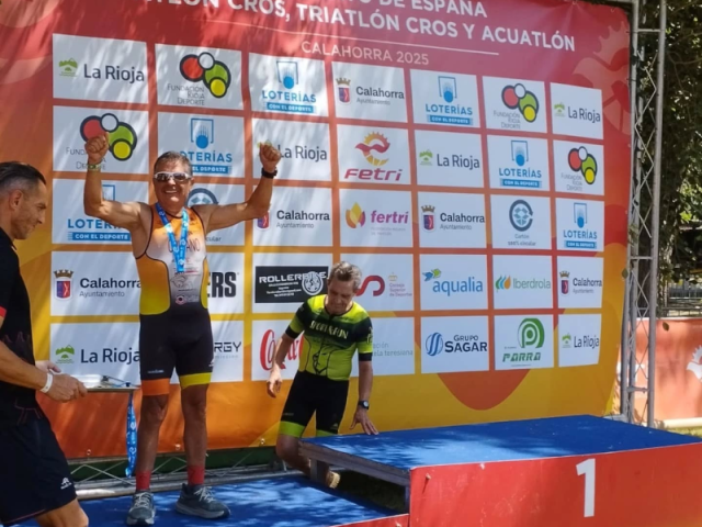 Nuestro más veterano deportista finaliza segundo en el campeonato de españa de duatlon cross en Calahorra