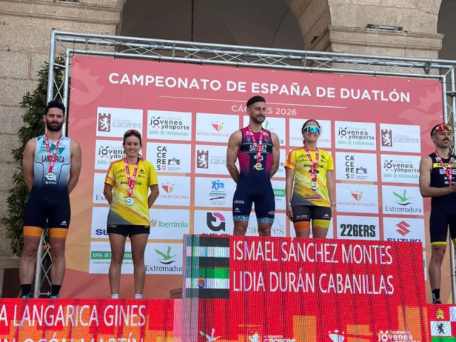 Cuatro podios en el campeonato de España de Duatlón en Cáceres