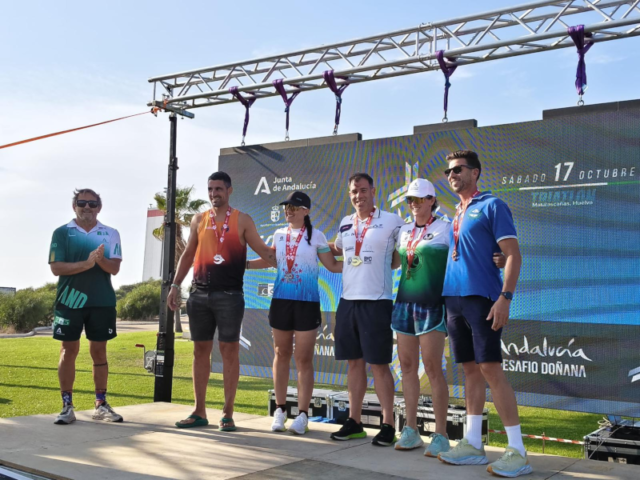 Juanma Lagares finaliza tercero de la general en el campeonato de España LD de aquabike celebrado en Matalascañas